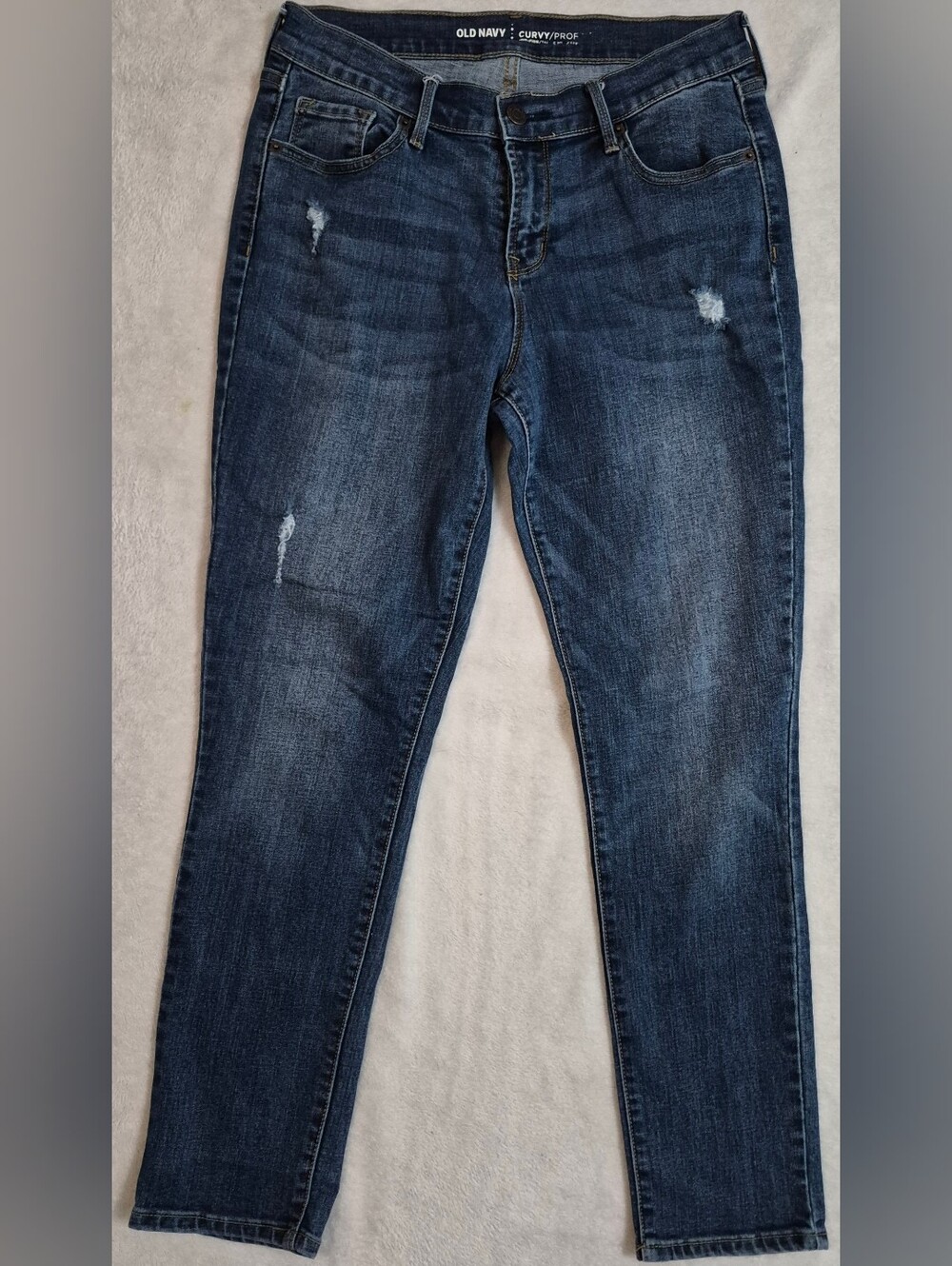 Old Navy Curvy Profile Skinny Jeans Distressed Blue 6 Short